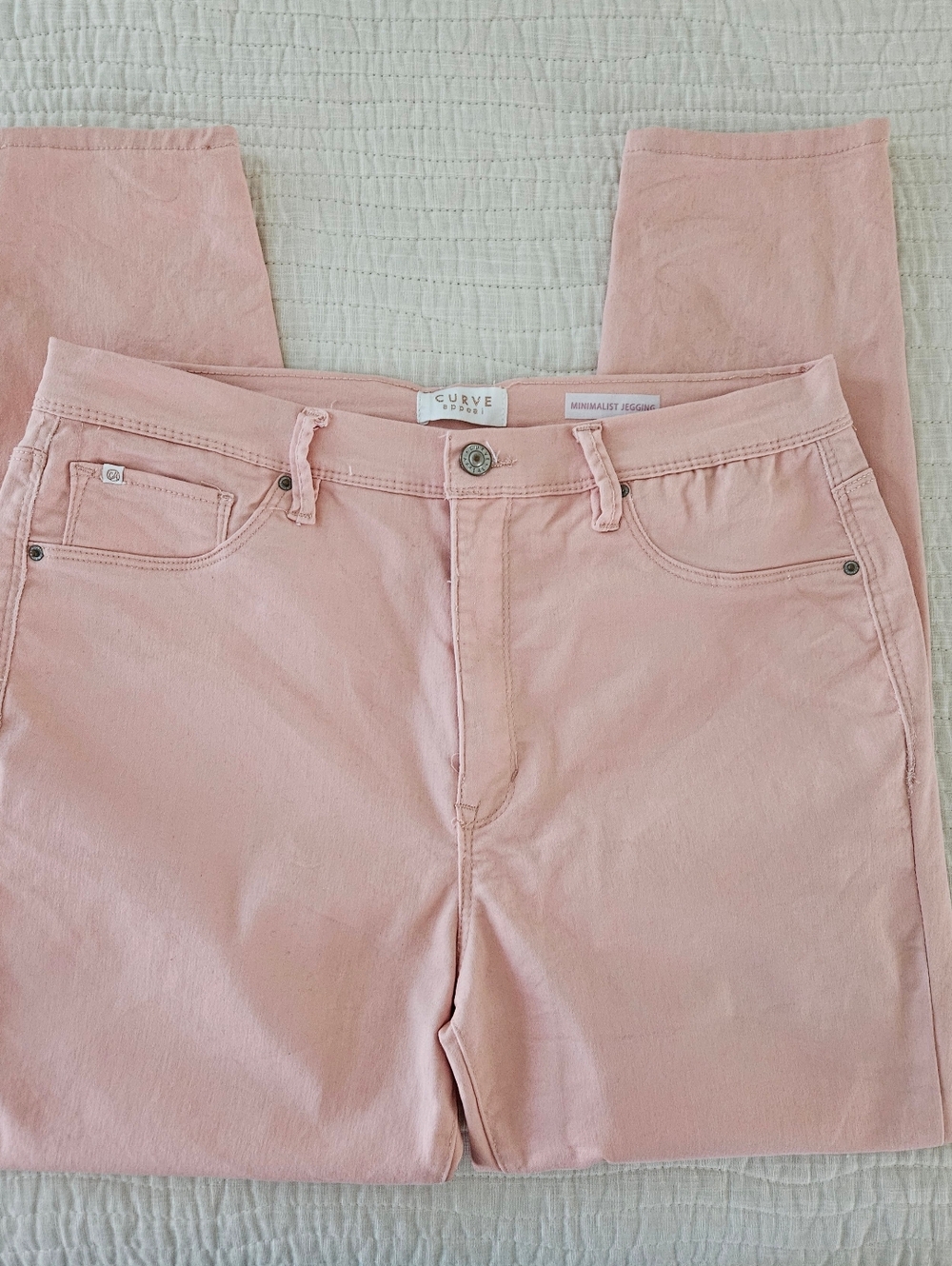 Curve Appeal  Minimalist Light Pink Jeggings - Women Size 12